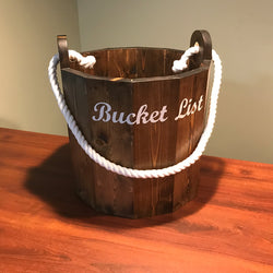 bucket list wooden bucket