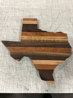 custom Texas wooden wall hanging