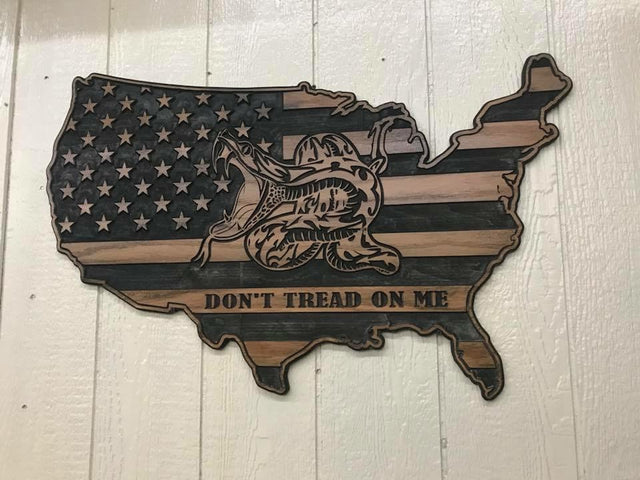 American flag patriotic don't tread on me wall hanging