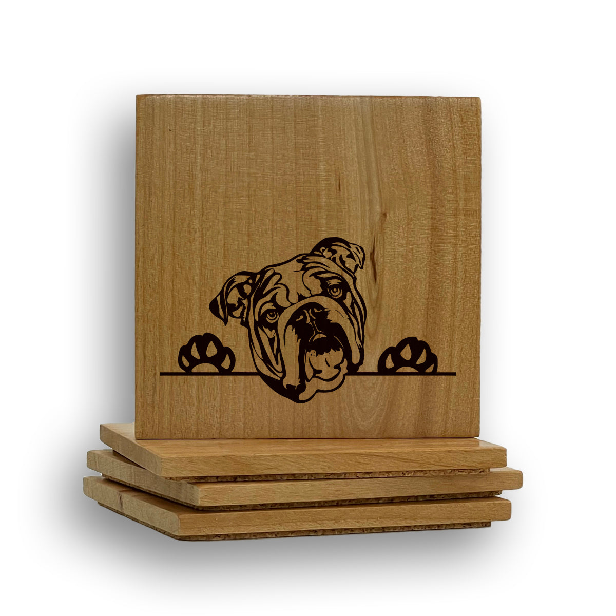 English Bulldog Peeking Coaster