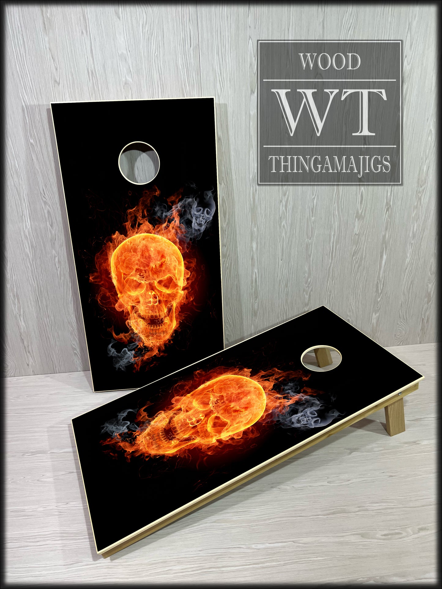 Fire Skull Cornhole