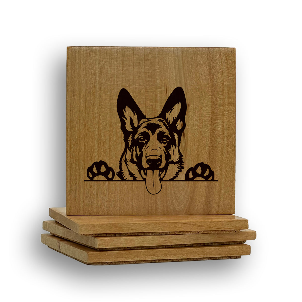 German Shepherd Peeking Coaster