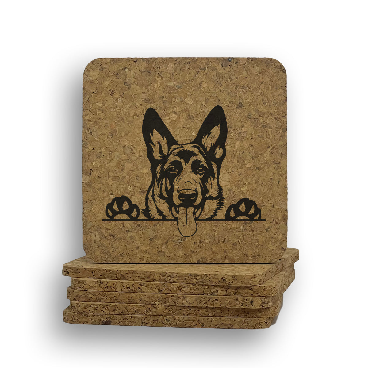German Shepherd Peeking Coaster