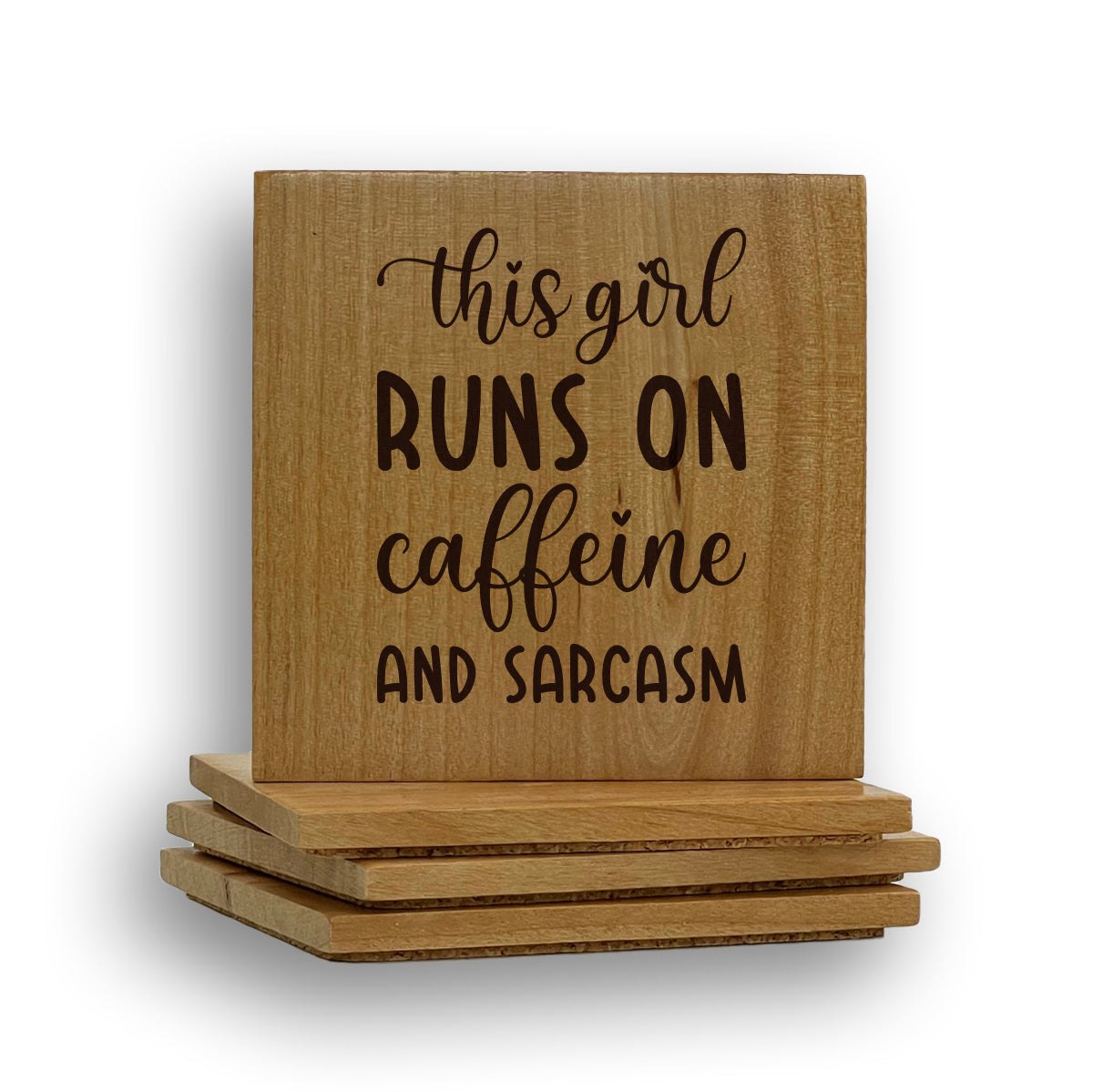 Girl Caffeine Sarcasm Coaster