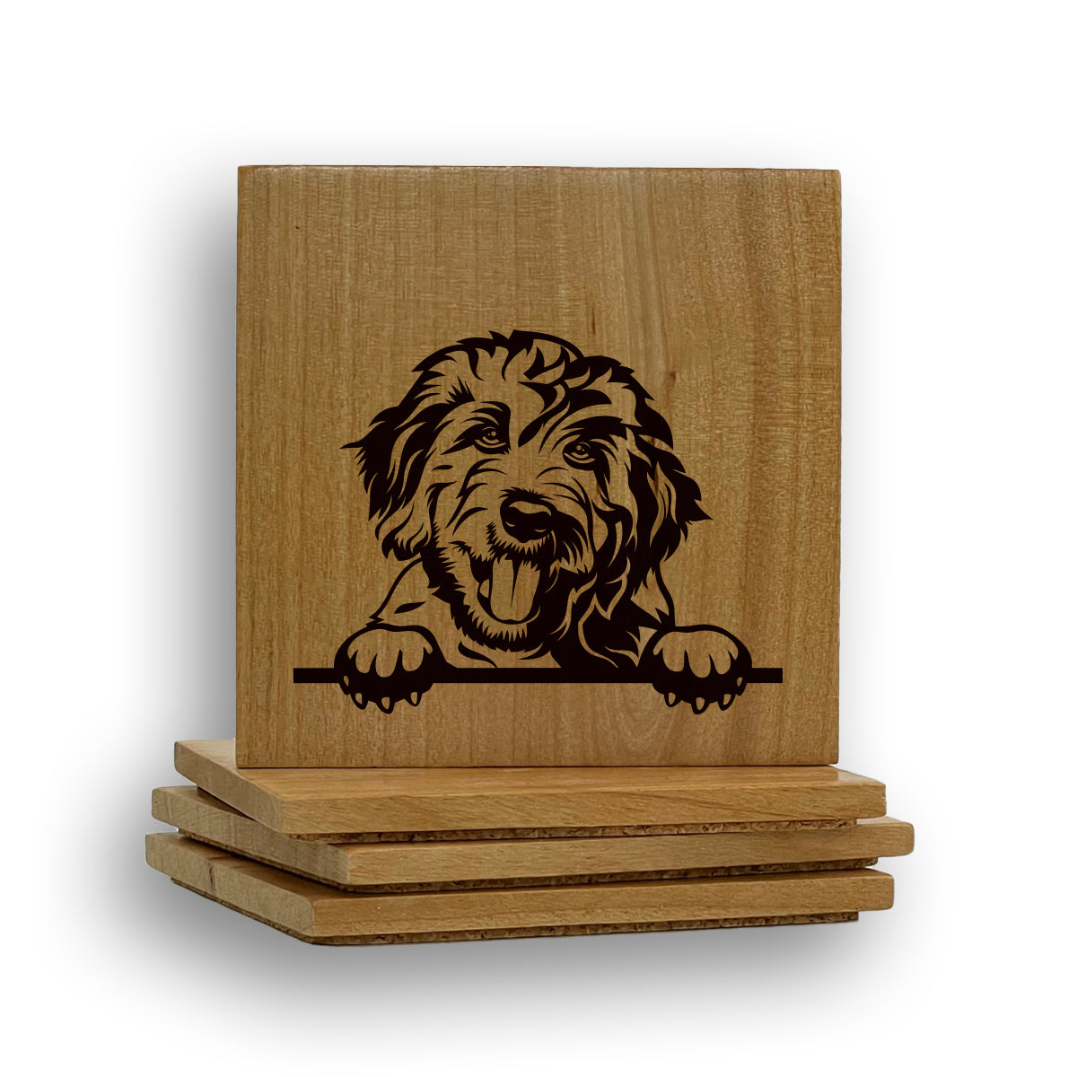 Goldendoodle Peeking Coaster