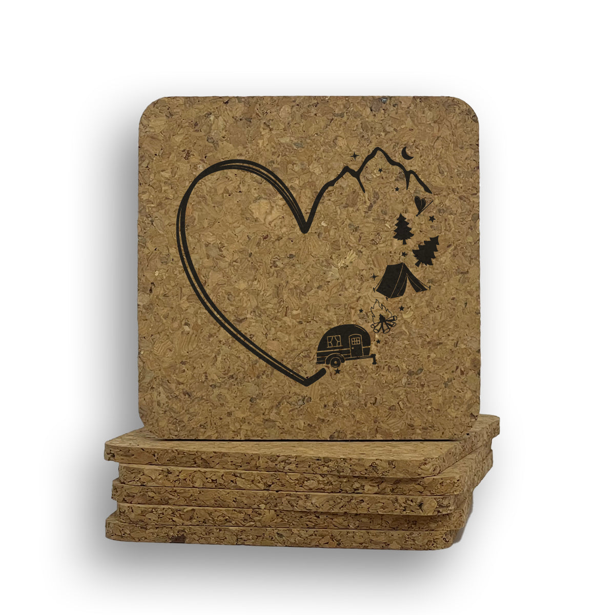 Heart Camping 1 Coaster