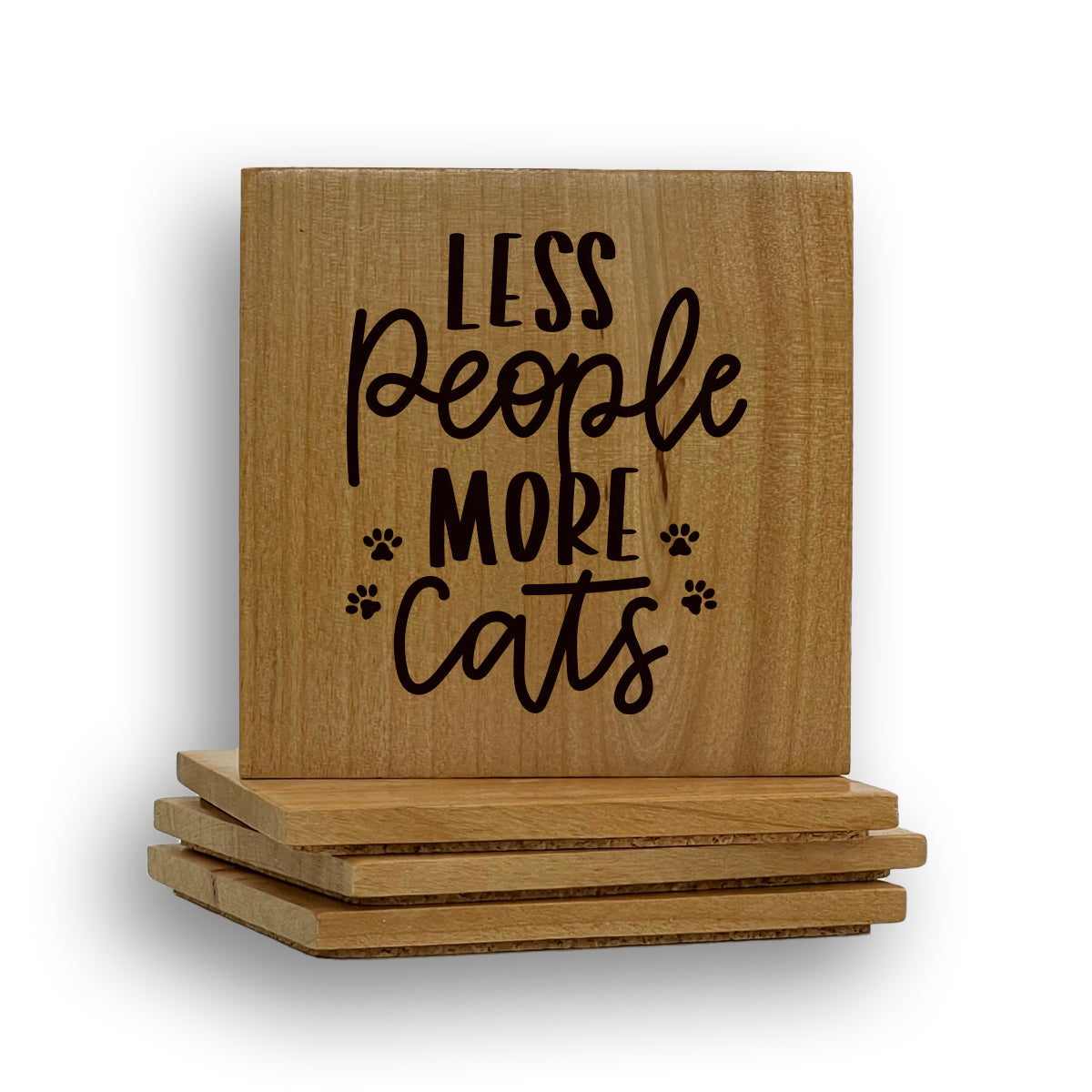 Less People More Cats Coaster