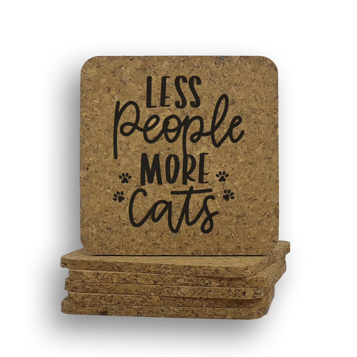 Less People More Cats Coaster