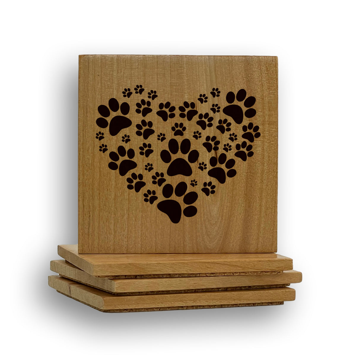 Paw Print Heart Coaster