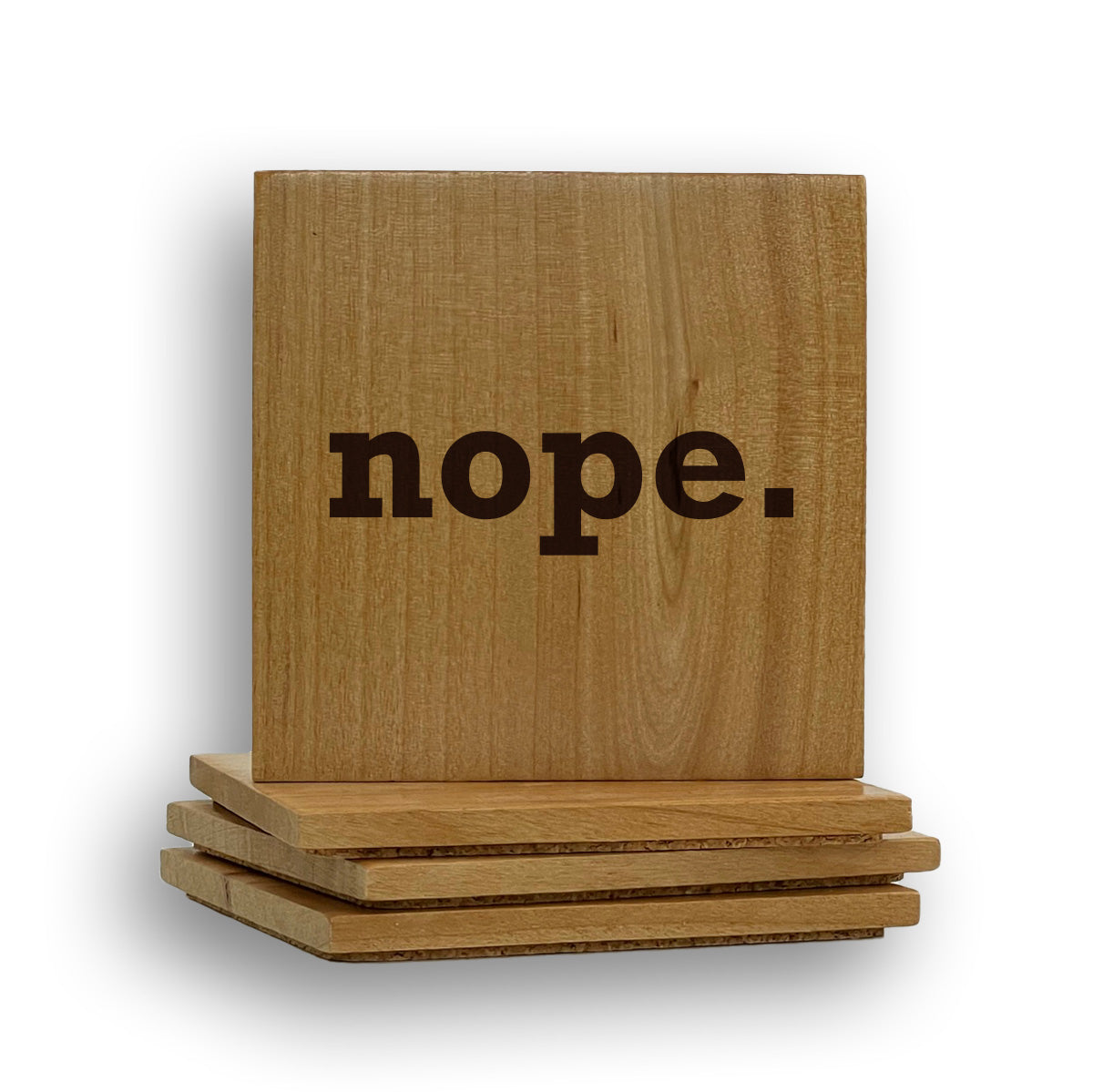 Nope Coaster Wood Thingamajigs