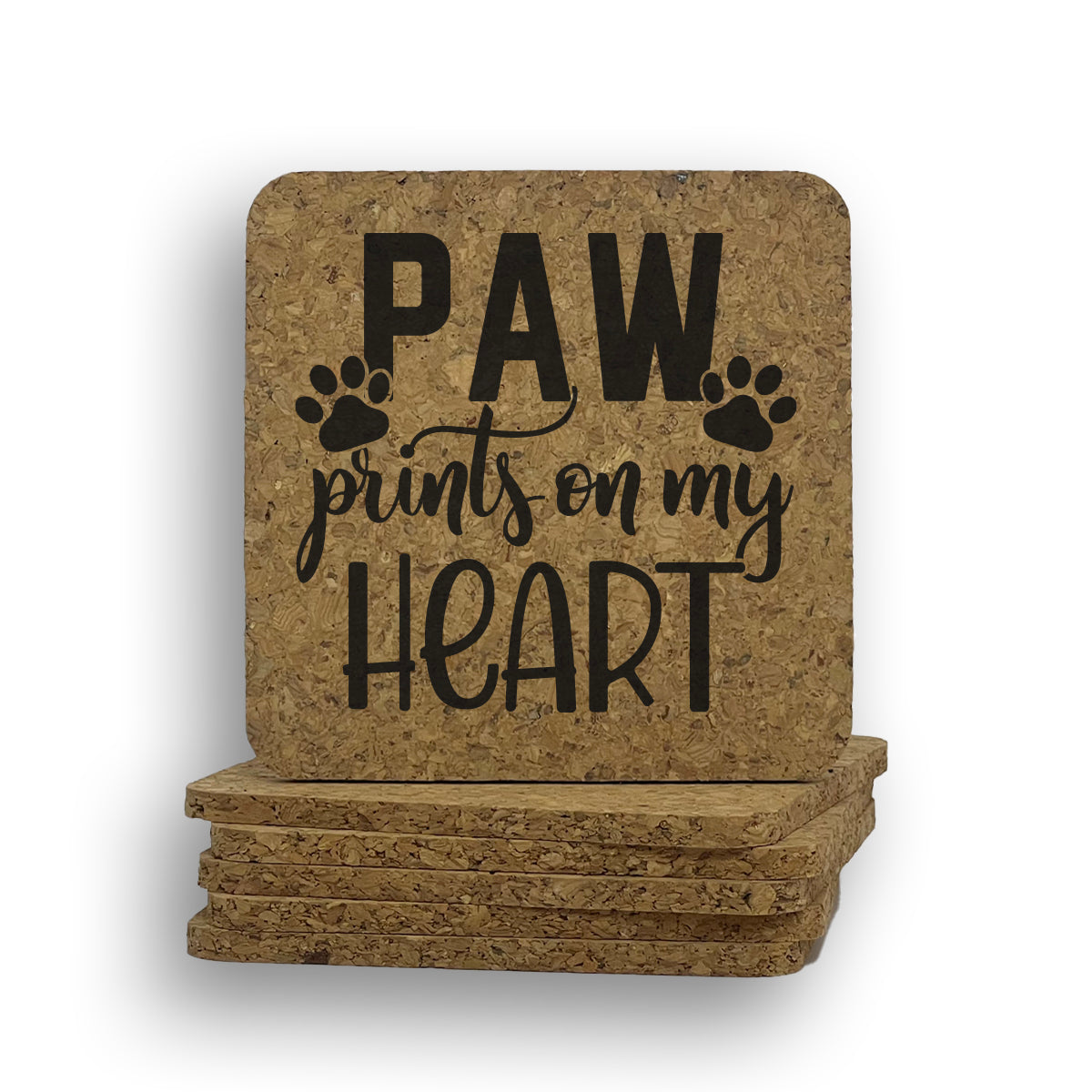 Paw Print Heart 2 Coaster