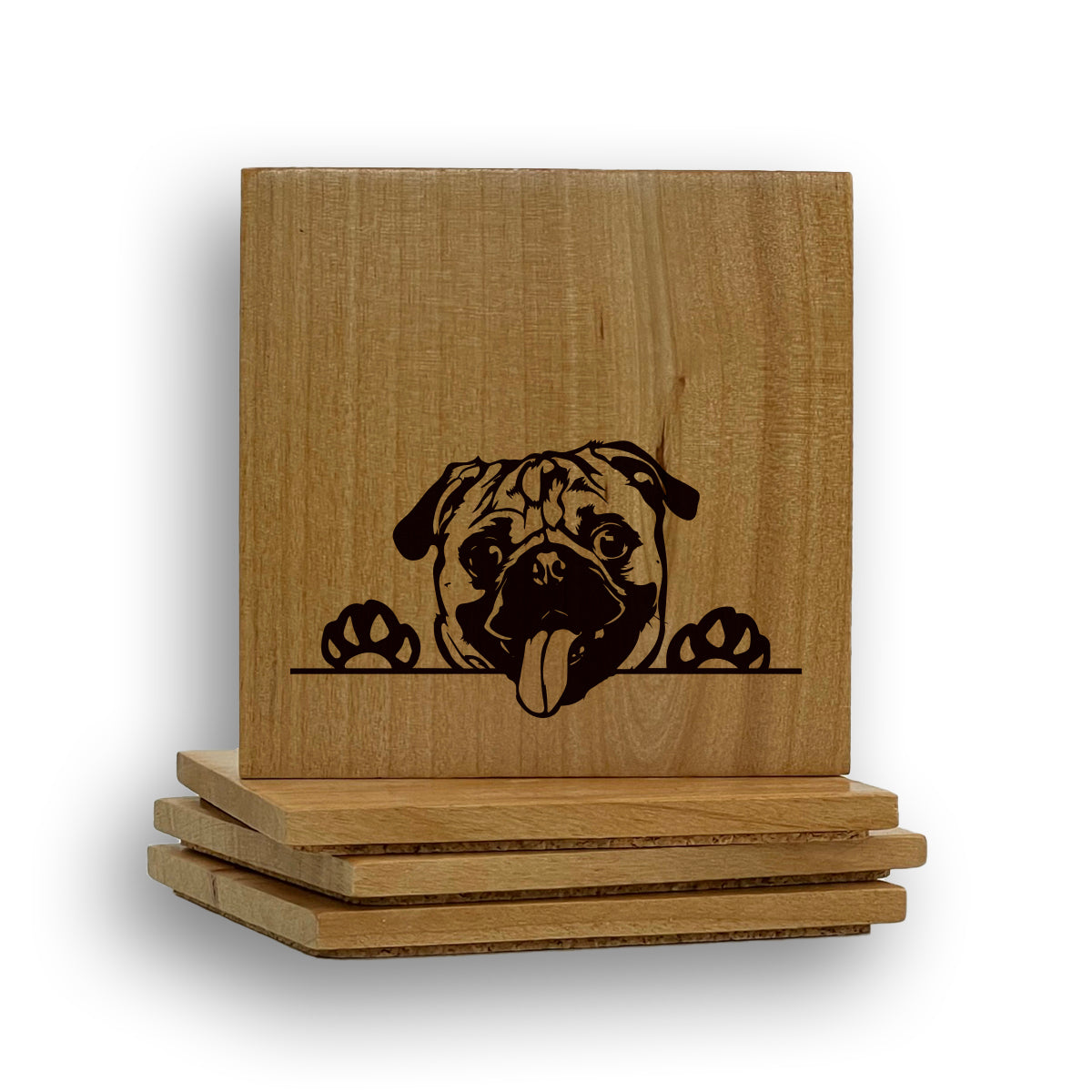 Pug Peeking Coaster