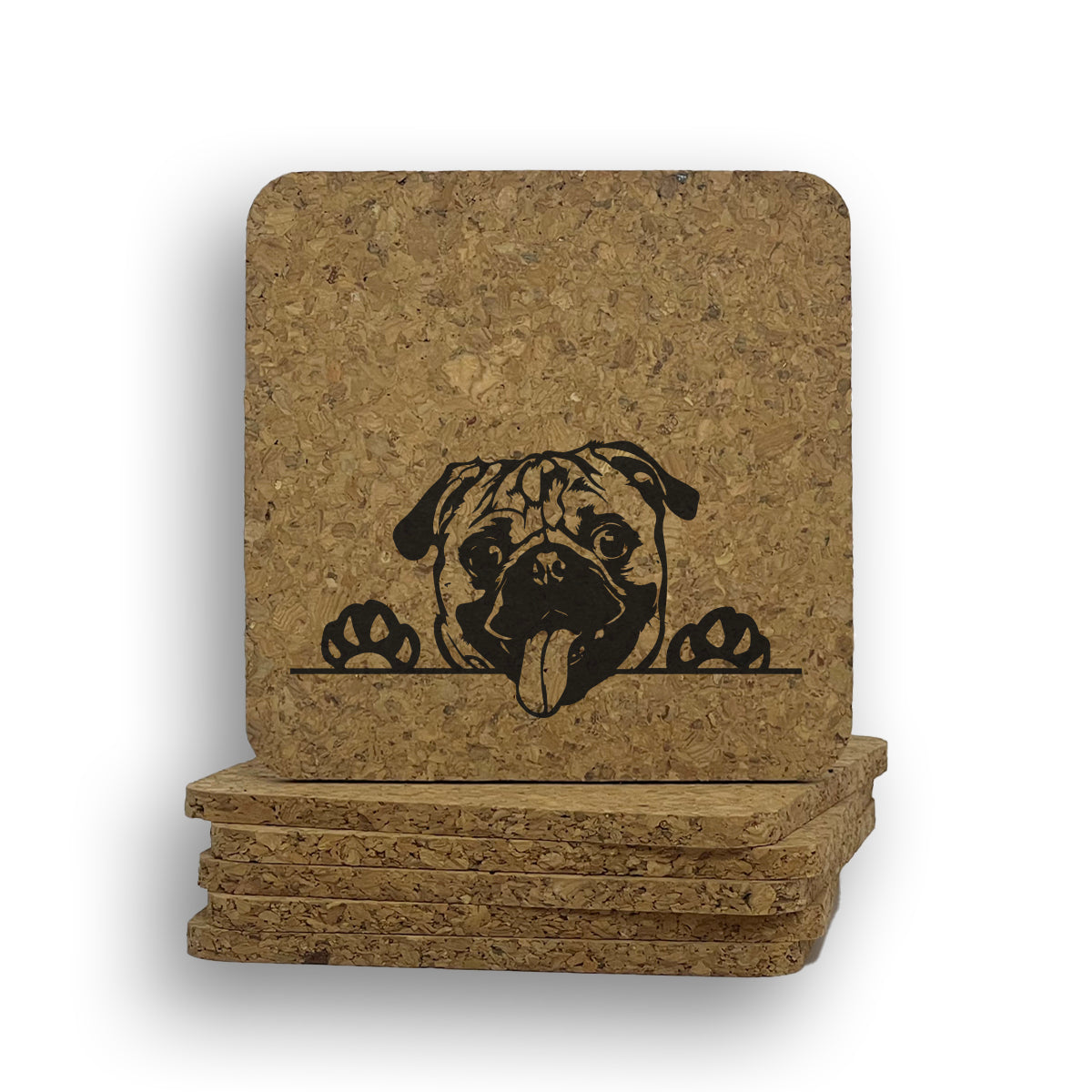 Pug Peeking Coaster