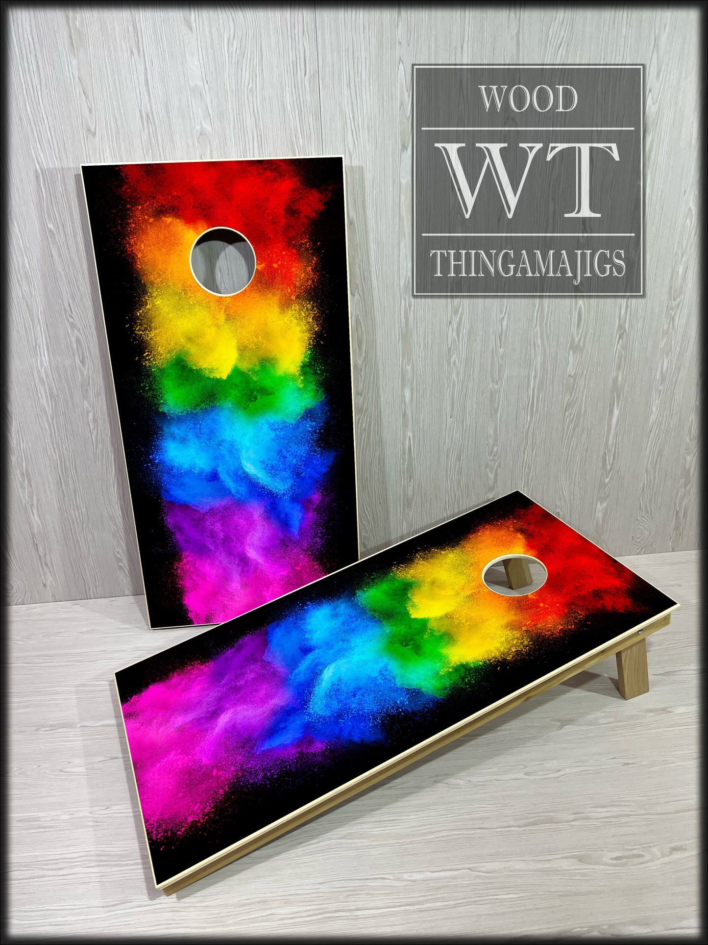 Rainbow Dust Cornhole