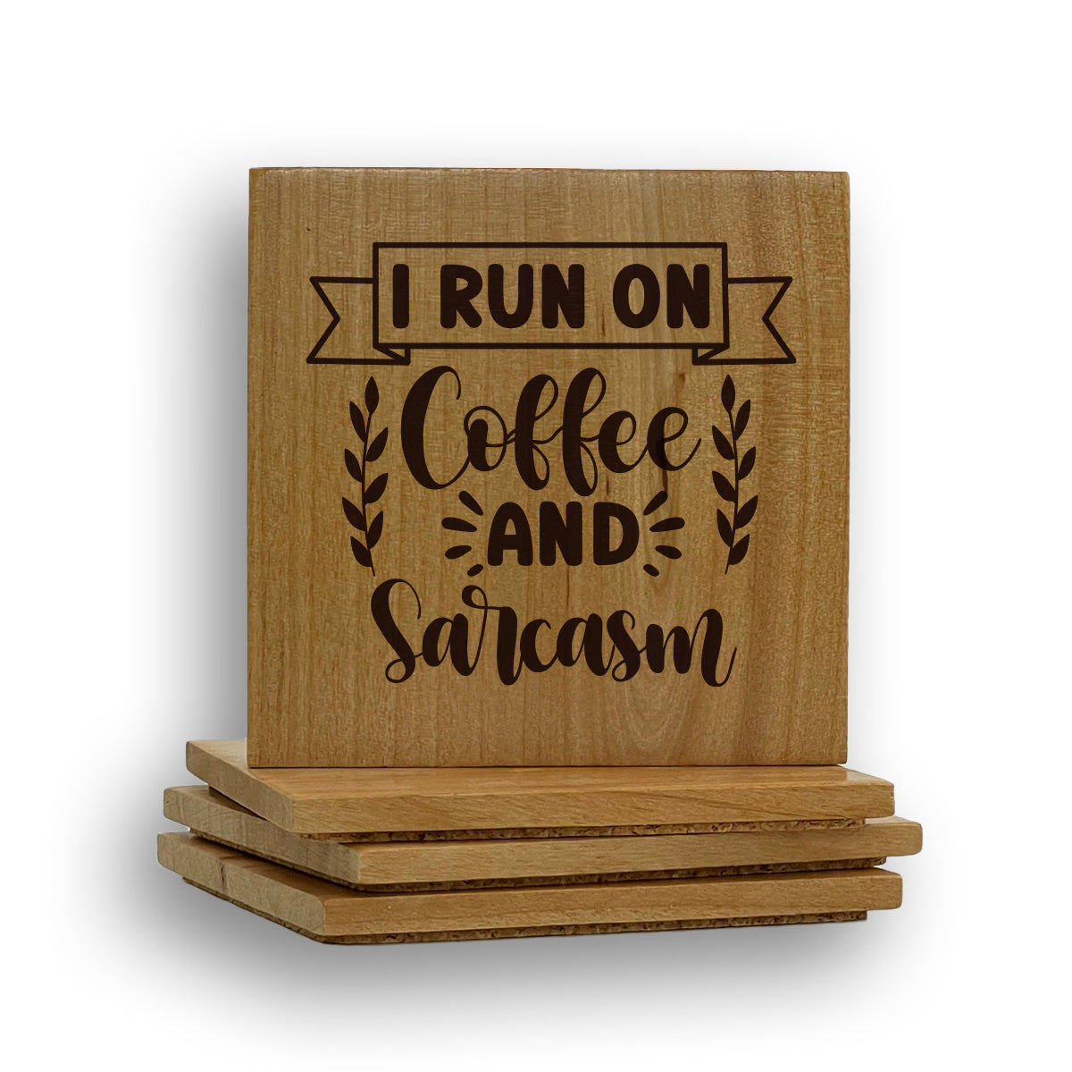 Run Coffee Sarcasm Coaster