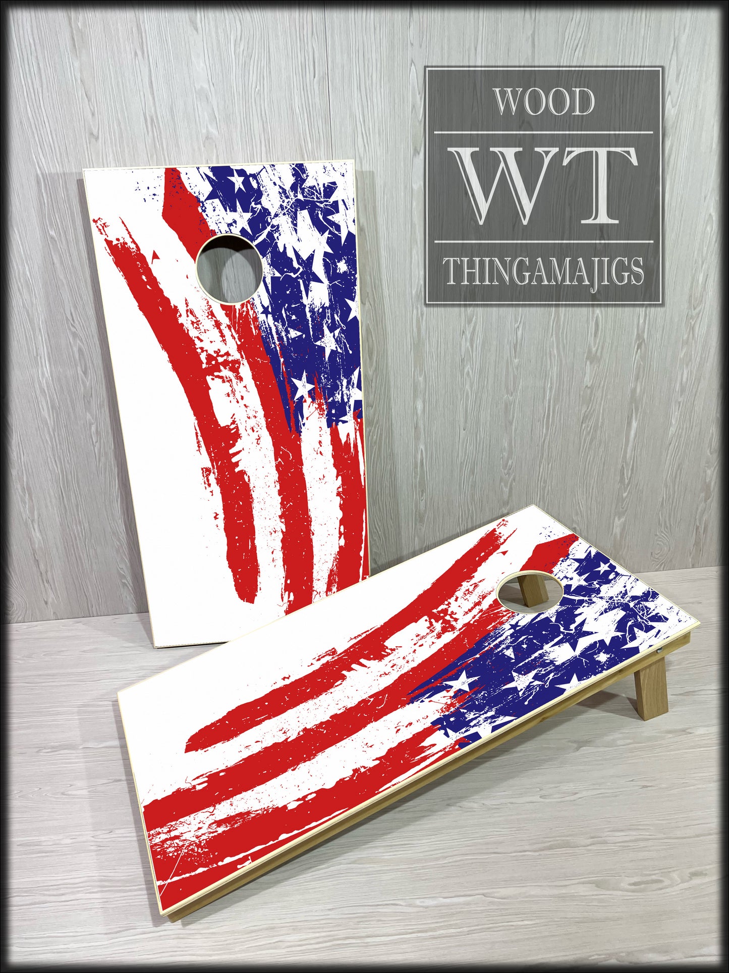 Splatter Flag Cornhole