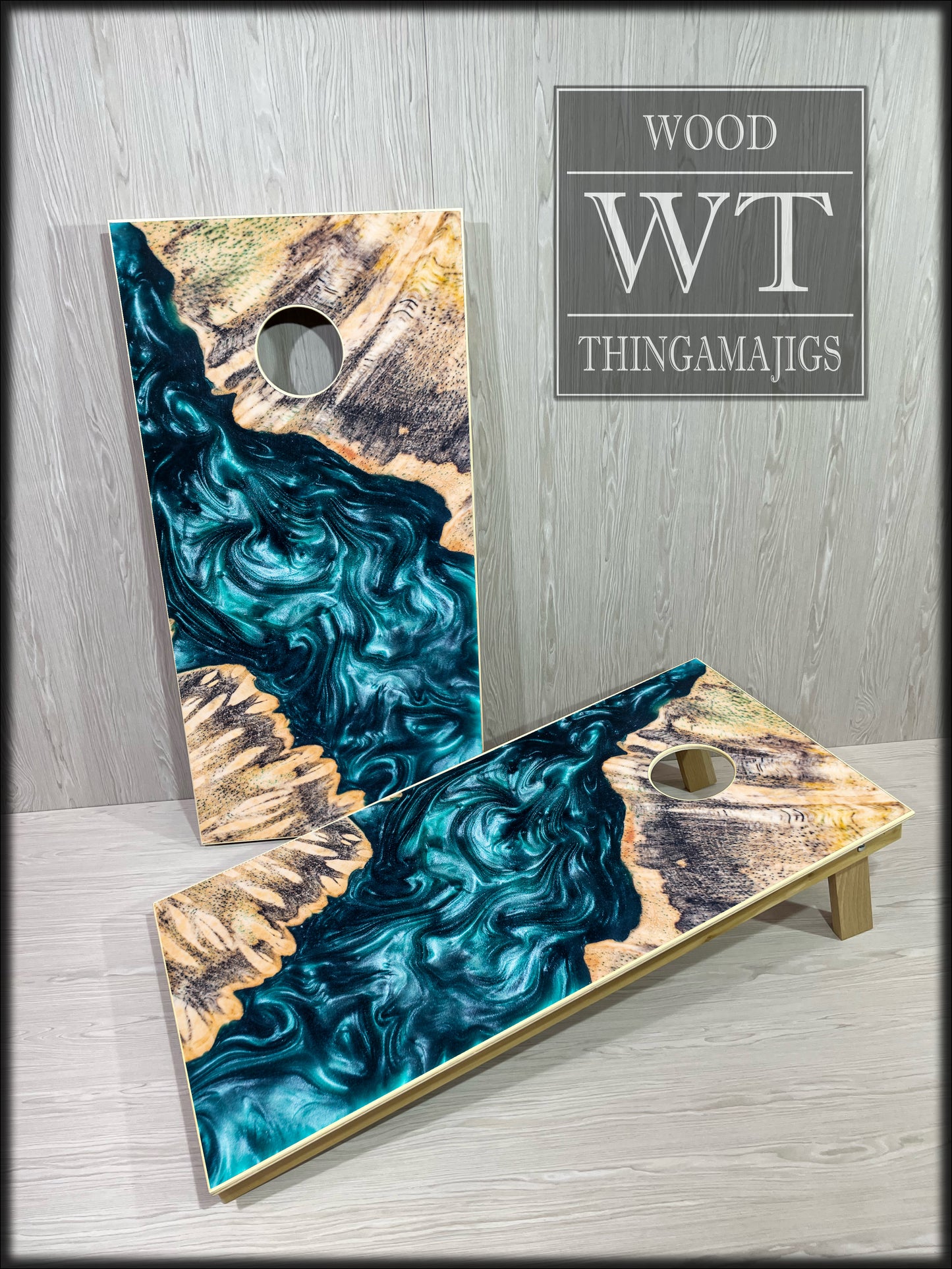 Teal River Table Cornhole