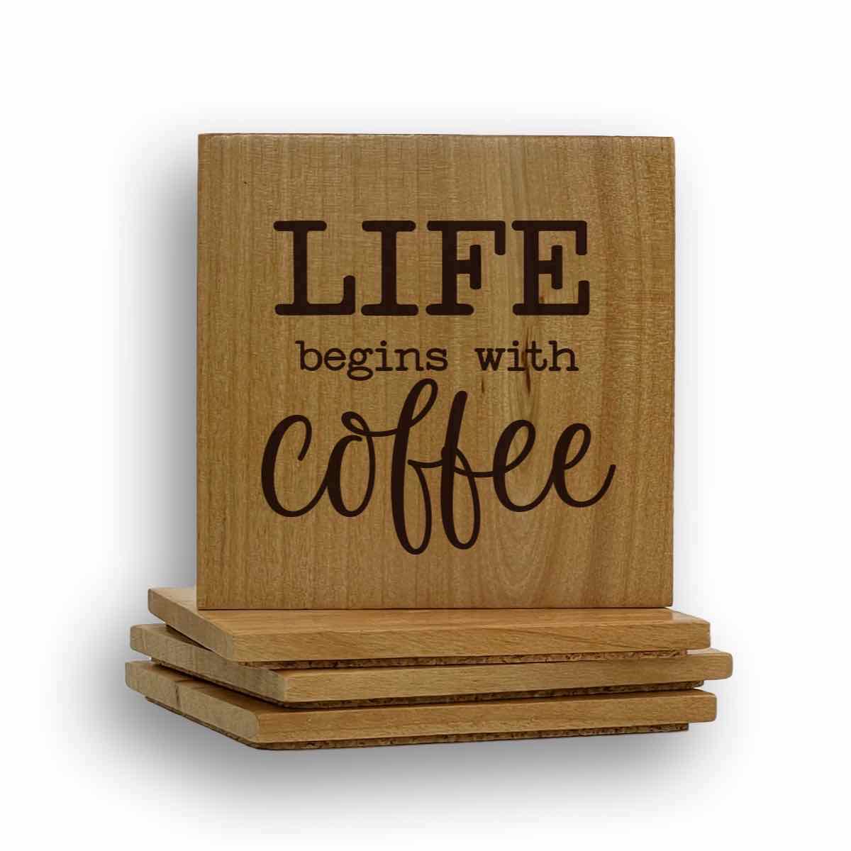 Life Begins With Coffee Coaster