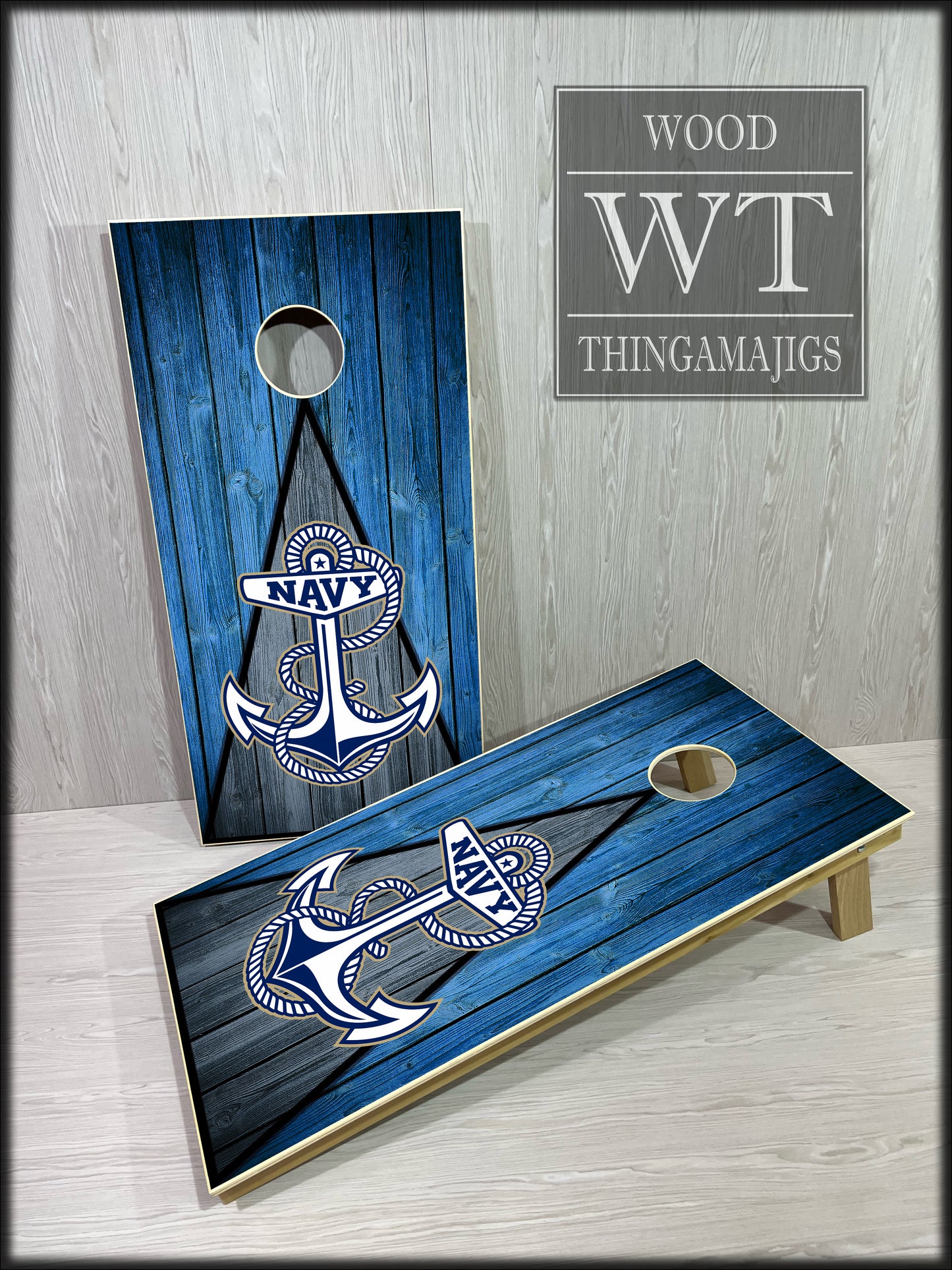 Navy Anchor Cornhole