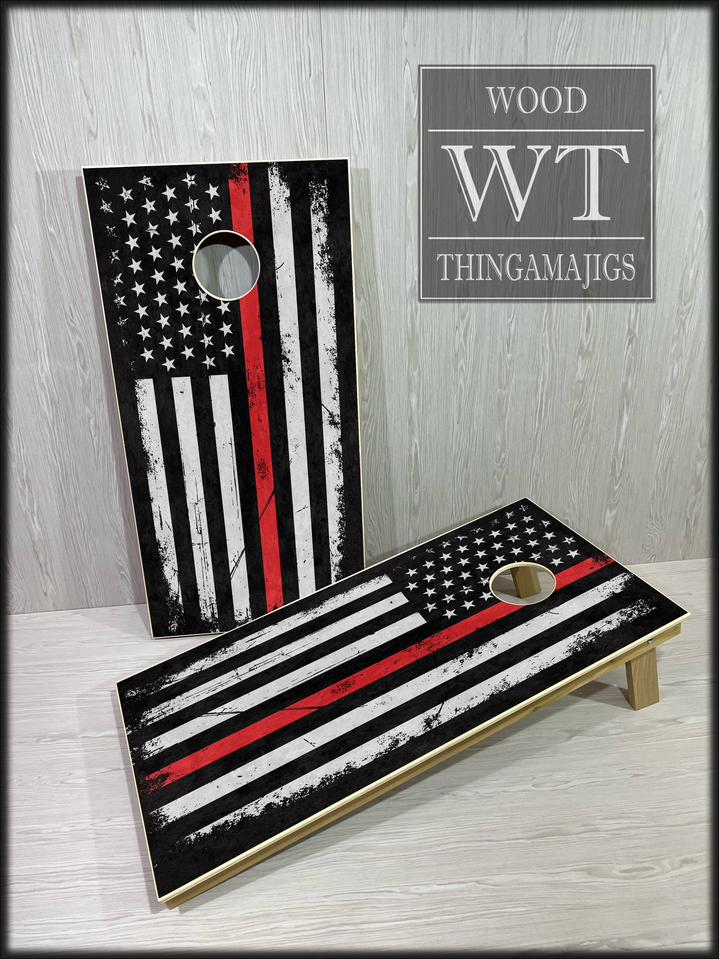 Red Line Flag Cornhole