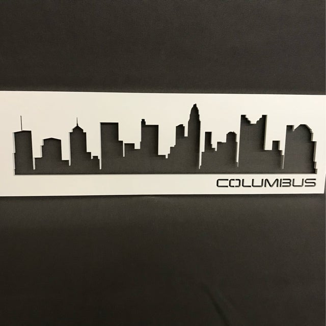 Modern Columbus Skyline - Small Wall Hanging
