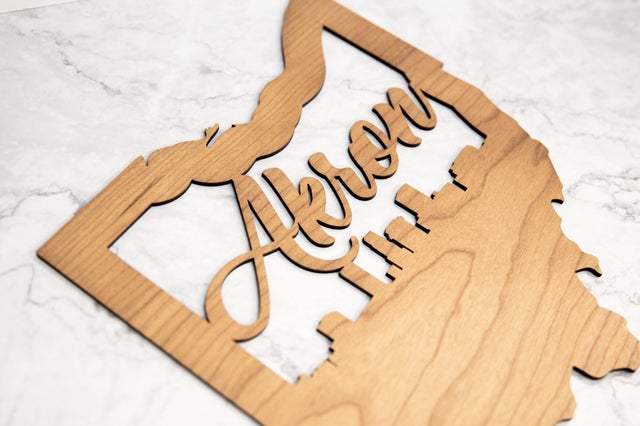 Akron Ohio Cutout - Small Wall Hanging