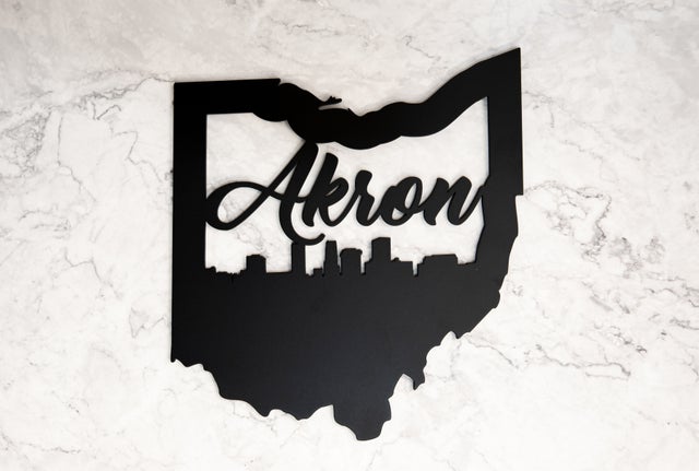 Akron Ohio Cutout - Small Wall Hanging