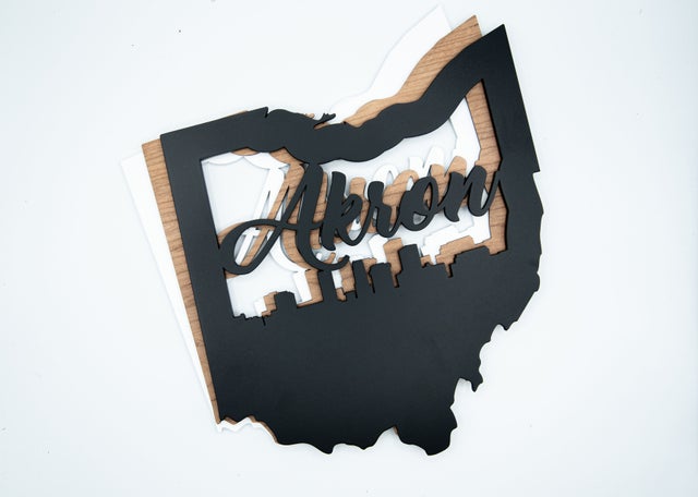 Akron Ohio Cutout - Small Wall Hanging