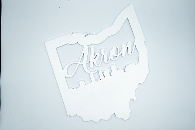 Akron Ohio Cutout - Small Wall Hanging