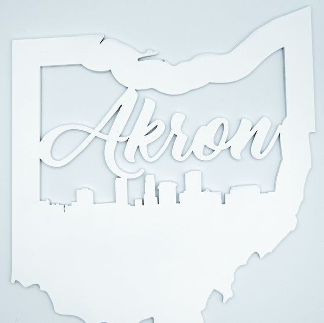 Akron Ohio Cutout - Small Wall Hanging