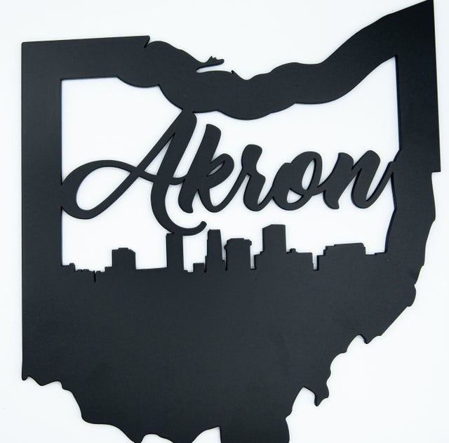 Akron Ohio Cutout - Small Wall Hanging