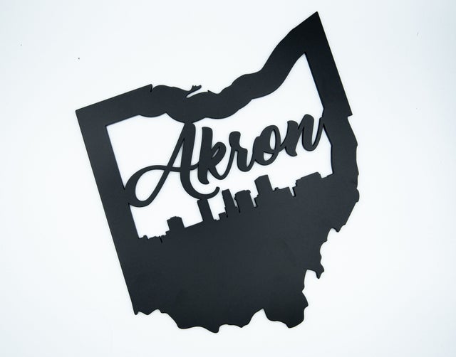 Akron Ohio Cutout - Small Wall Hanging