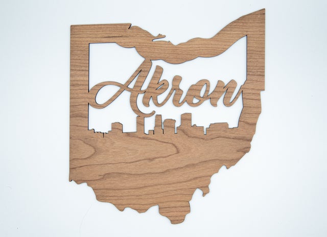 Akron Ohio Cutout - Small Wall Hanging