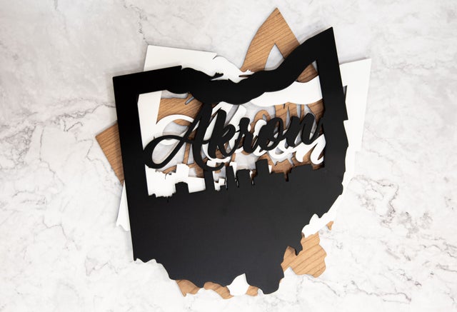 Akron Ohio Cutout - Small Wall Hanging