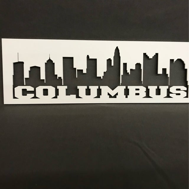 Block Columbus Skyline - Small Wall Hanging