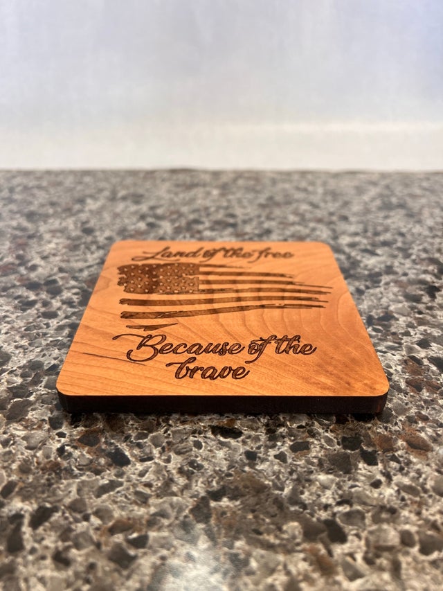 Land of the Free Flag Coasters