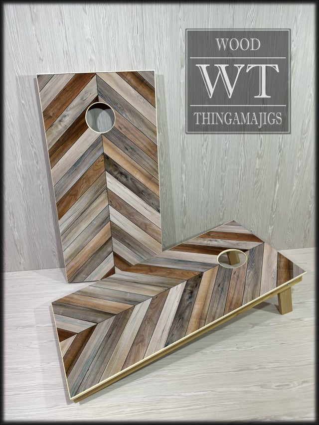 Chevron Wood Cornhole
