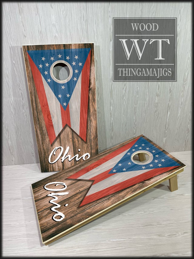 Ohio Flag Cornhole