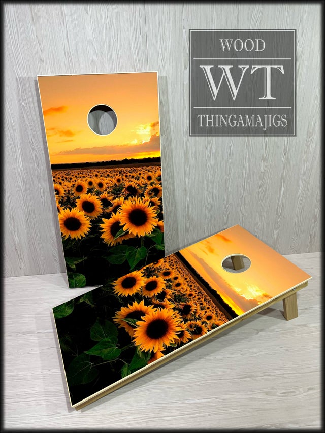 Sunflower Field at Sunset Cornhole