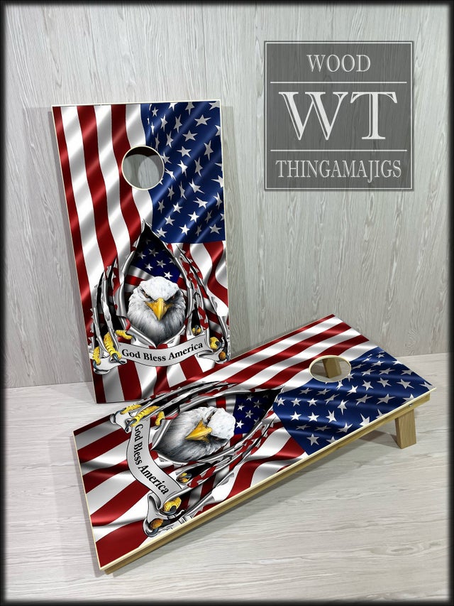 Eagle Busting Through Flag Wraps