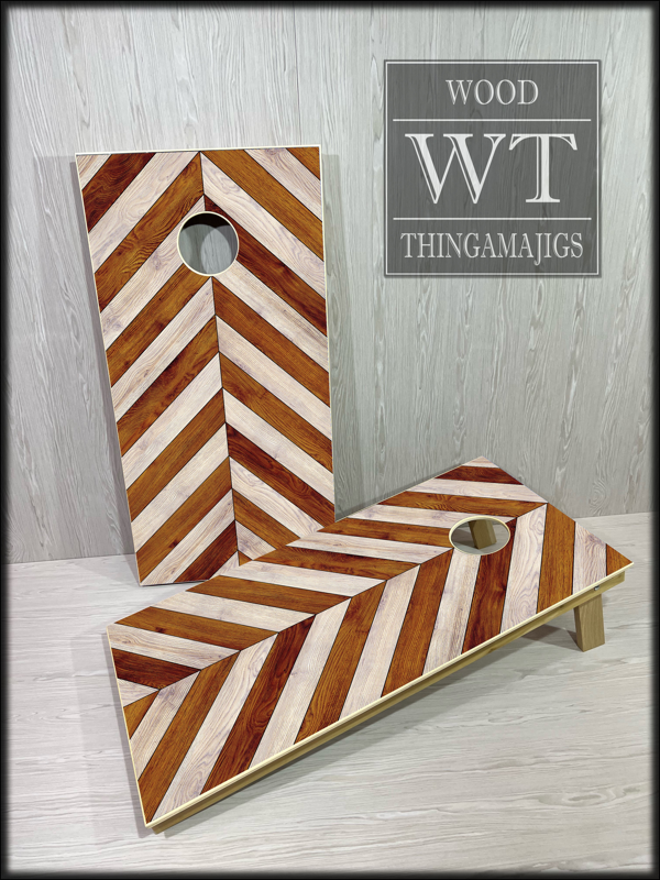 Two Tone Chevron Cornhole