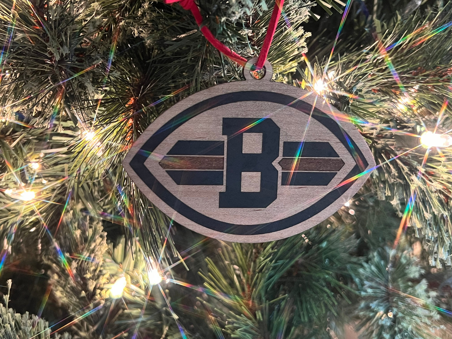 B Football Ornament