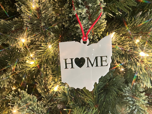 White Ohio Home Ornament