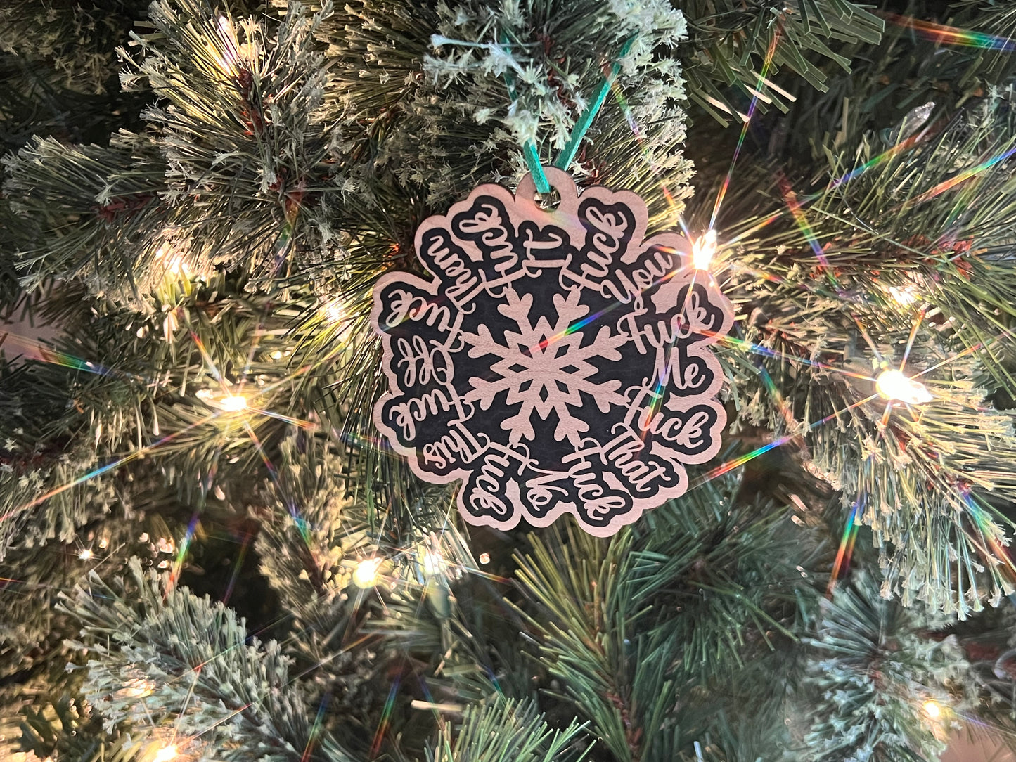 Fuck Snowflake Ornament