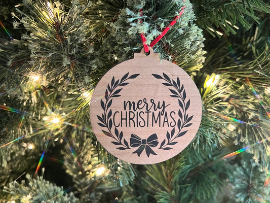 Merry Christmas Wreath Ornament