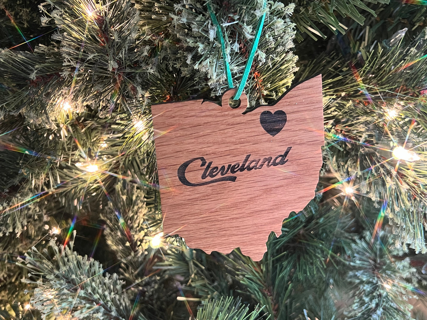 Ohio Cleveland Heart Ornament