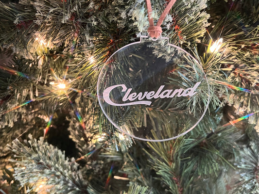 Acrylic Script Cleveland Ornament