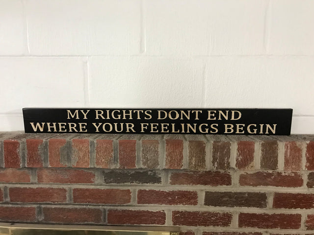 my rights don't end where your feelings begin sign