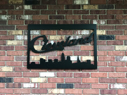 Cleveland script skyline wall hanging