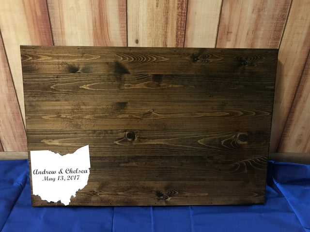 custom wooden ohio wedding board